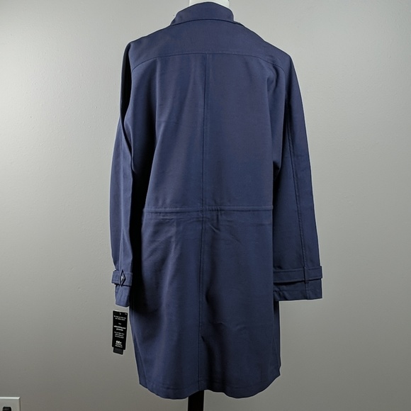 Sebby Draped Open Front Trench Coat Blue Sz M L XL - Picture 4 of 8